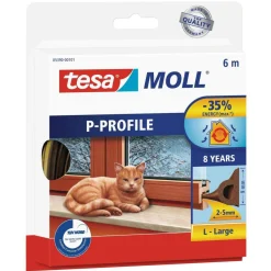 P-Profil-Gummi 10 m braun für Spalten von 2-5 mm*Tesa Sale