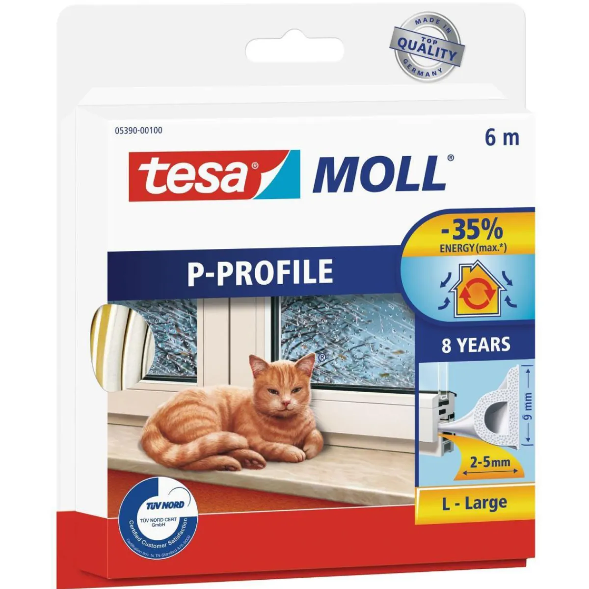 P-Profil-Gummi 10 m braun für Spalten von 2-5 mm*Tesa Sale