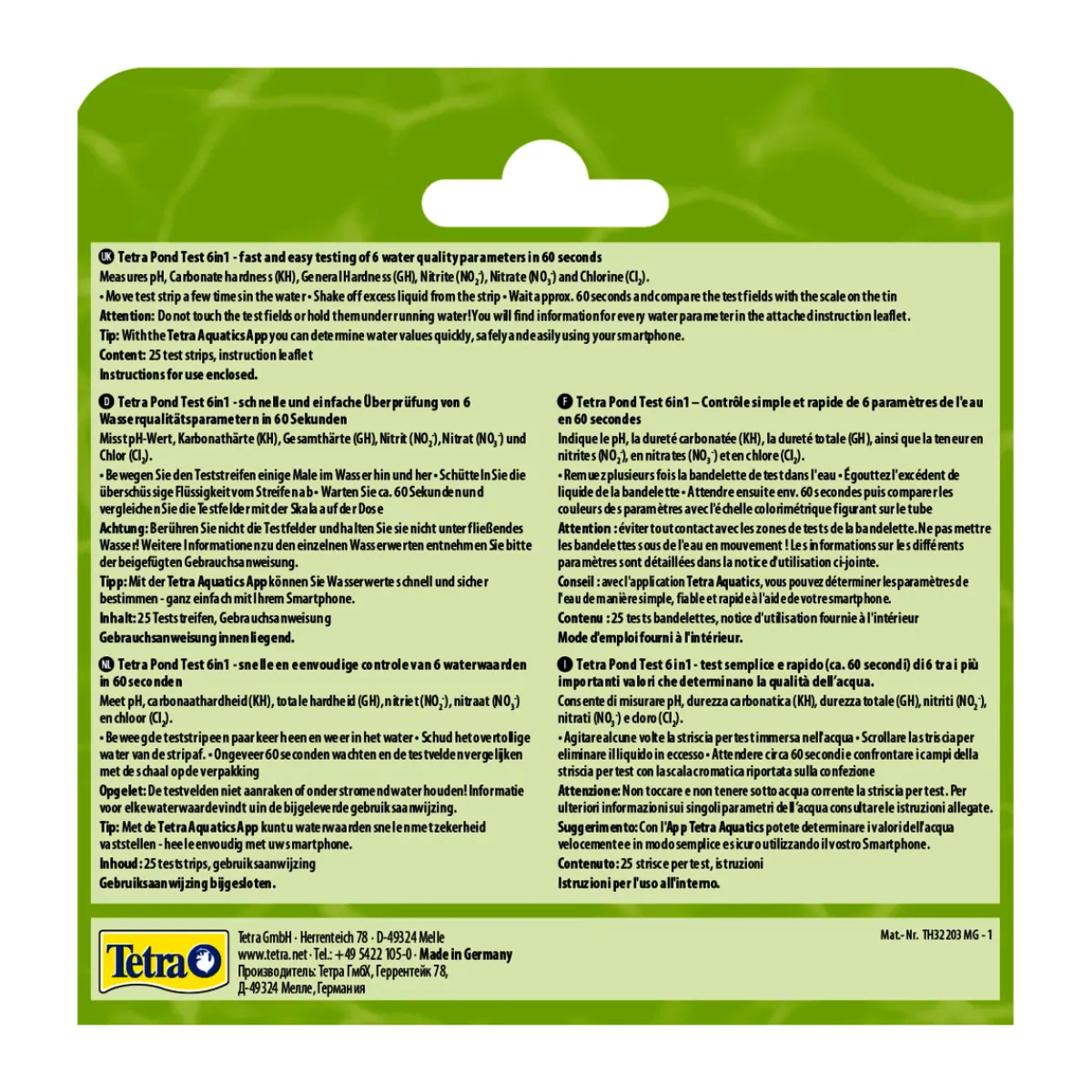 Pond 6in1 Wassertest 25 Stück*Tetra Clearance