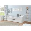Kinder Ticaa Einzelbett Leni Kiefer weiß mit Zusatzbett 100 x 200 cm