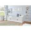 Kinder Ticaa Einzelbett Leni Kiefer weiß mit 2er Schubkästen 100 x 200 cm