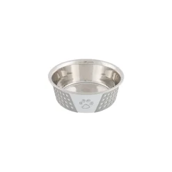 Napf Edelstahl Silikon weiß/gr 0,75l/17 cm*Trixie New