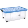Unibox Puzzle 43 L mit Klickdeckel und Rädern transparent/hellblau*