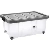 Unibox Puzzle 43 L mit Klickdeckel und Rädern transparent/anthrazit