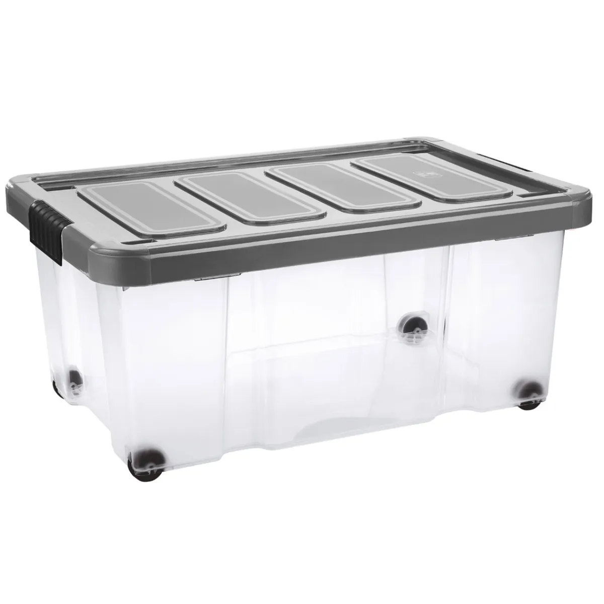 Unibox Puzzle 43 L mit Klickdeckel und Rädern transparent/anthrazit