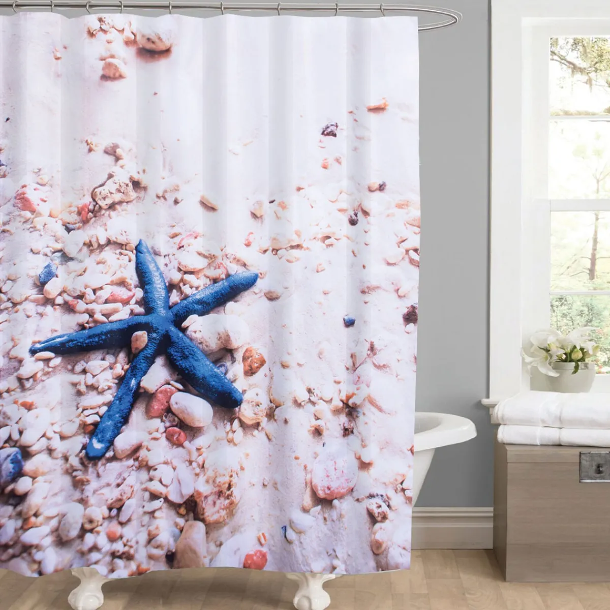 Duschvorhang Seestern Textil*Valblue Discount