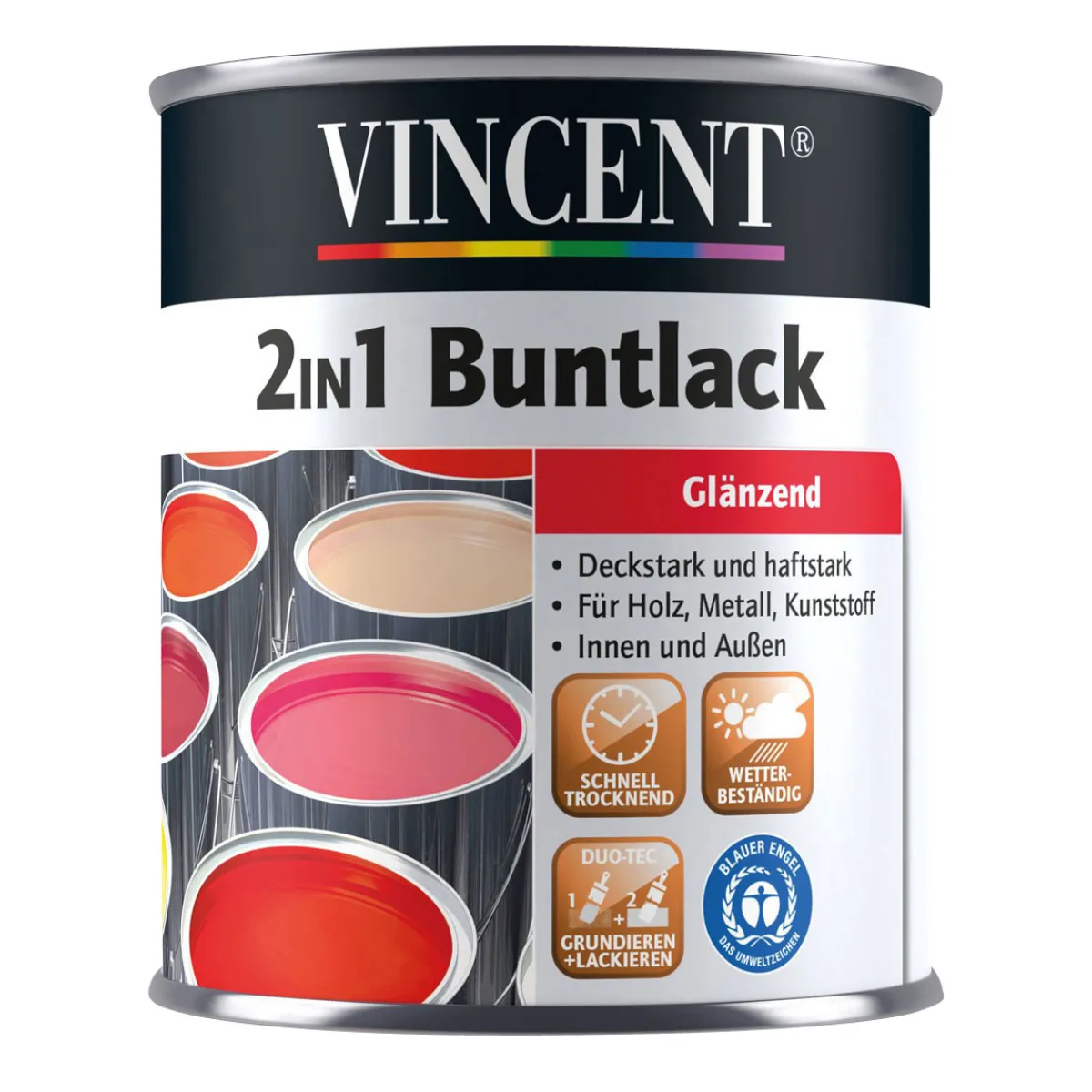 Vincent 2in1 Buntlack feuerrot glänzend 125 ml