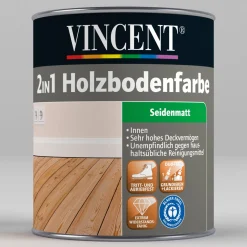 2in1 Holzbodenfarbe RAL9001 Cremeweiß 750 ml*Vincent