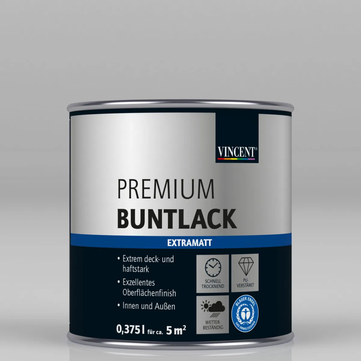 Premium Buntlack seidengrau matt 375 ml*Vincent Sale