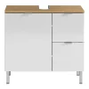 Waschbeckenunterschrank Maureen 2 Schubkästen 60 x 56 x 34 cm Grandson-Eiche-Nachbildung/weiß^ Best