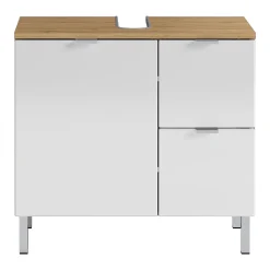 Waschbeckenunterschrank Maureen 2 Schubkästen 60 x 56 x 34 cm Grandson-Eiche-Nachbildung/weiß^ Best
