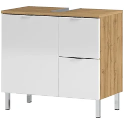 Waschbeckenunterschrank Maureen 2 Schubkästen 60 x 56 x 34 cm Grandson-Eiche-Nachbildung/weiß^ Best