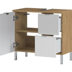 Waschbeckenunterschrank Maureen 2 Schubkästen 60 x 56 x 34 cm Grandson-Eiche-Nachbildung/weiß^ Best