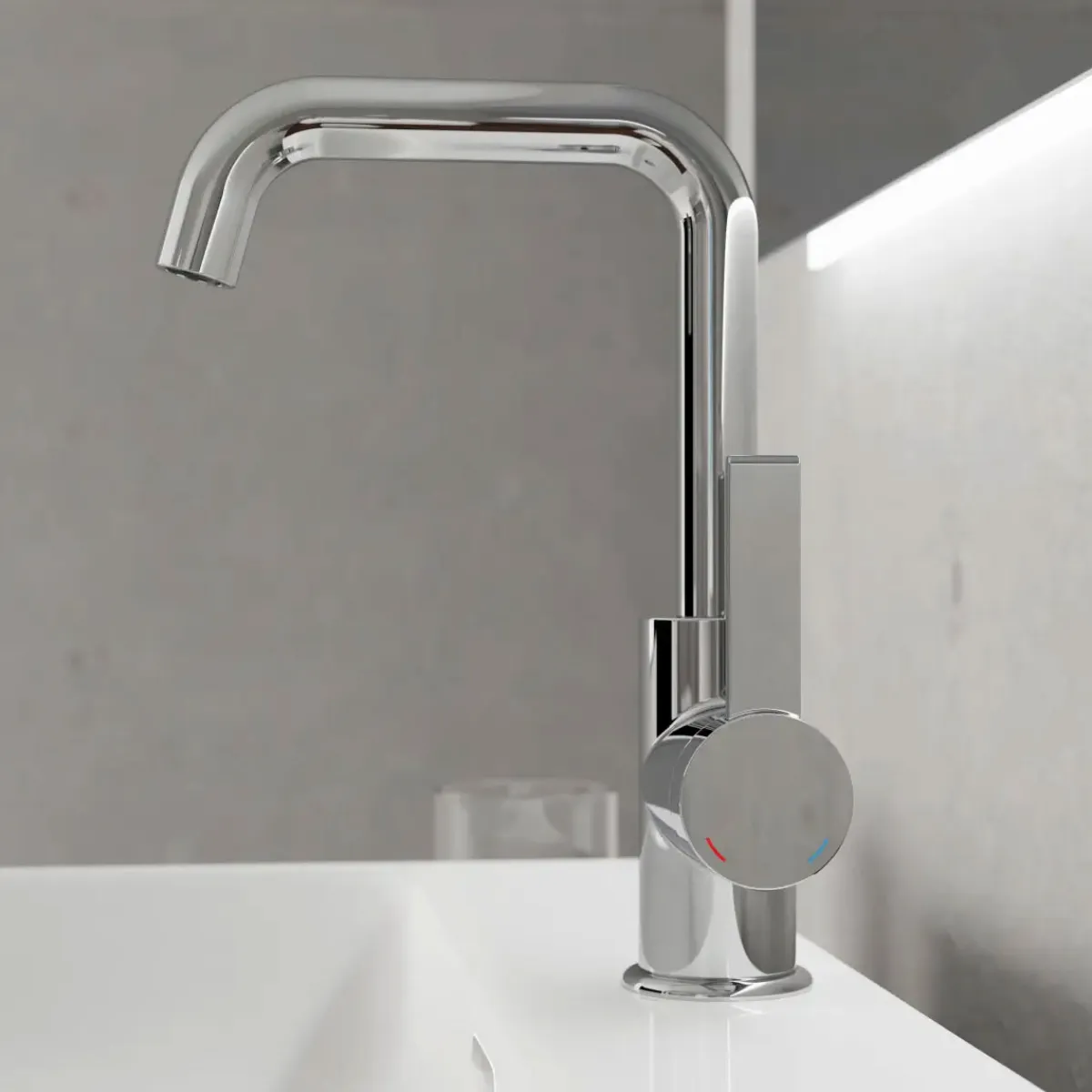 Waschtischarmatur Los Angeles, Farbe: Chrom, Cold-Start