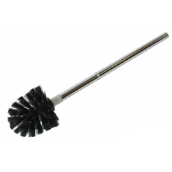 WC-Bürste schwarz Metallstiel verchromt