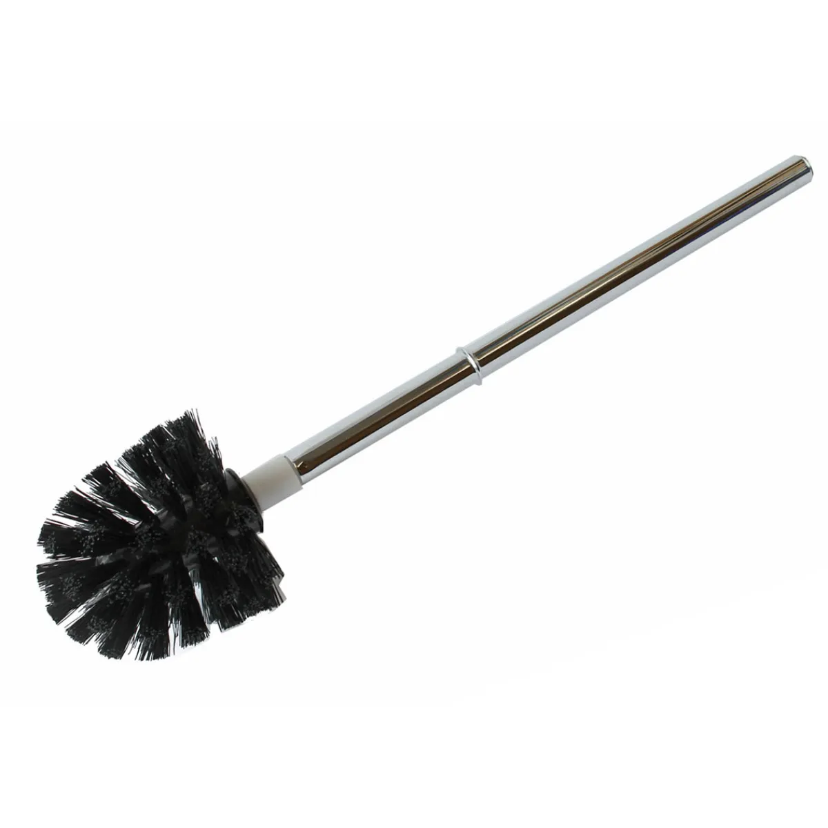 WC-Bürste schwarz Metallstiel verchromt