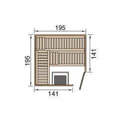 Design-Sauna Cubilis Größe 1 Sparset 7,5kW OS Glastuer und Fenster*Weka Sale