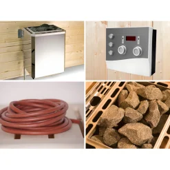 Design-Saunahaus Kuopio Sparset 9,0 kW OS inkl analoger Steuerung natur*Weka Discount