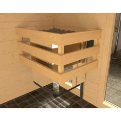 Design-Saunahaus Kuopio Sparset 9,0 kW OS inkl analoger Steuerung natur*Weka Discount