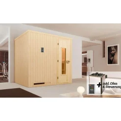 Elementsauna Halmstad Größe 1 Sparset 7,5 kW OS Massivholztuer*Weka Best
