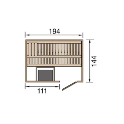 Elementsauna Halmstad Größe 1 Sparset 7,5 kW Bio S Massivholztuer*Weka Discount