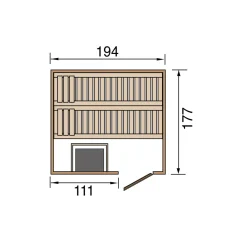 Elementsauna Halmstad Größe 1 Sparset 7,5 kW Bio S Massivholztuer^Weka Hot
