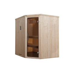 Elementsauna Varberg Größe 1 Sparset 7,5 kW Bio S Glastuer und Fenster^Weka