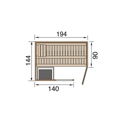 Elementsauna Varberg Eck Größe 1 Sparset 7,5 kW Bio S Glastuer^Weka Sale