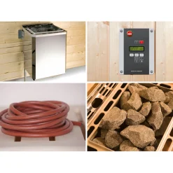 Elementsauna Varberg Eck Größe 1 Sparset 7,5 kW Bio S Glastuer^Weka Sale