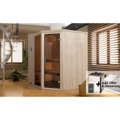Weka Elementsauna Varberg Eck Größe 2 Sparset 7,5 kW OS