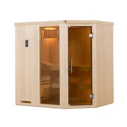 Weka Elementsauna Varberg Eck Größe 1 Sparset 7,5 kW OS Glastuer
