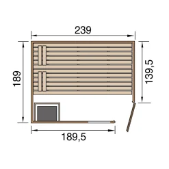 Massivholz-Sauna Valida Größe 2 Sparset 7,5 kW Bio S*Weka Online