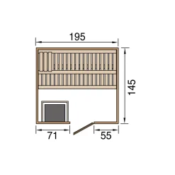 Premium Massivholz-Elementsauna Kemi Eck Größe 3 Sparset 7,5 kW OS*Weka