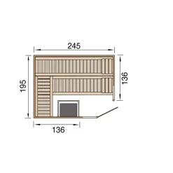 Premium Massivholz-Elementsauna Kemi Eck Größe 3 Sparset 7,5 kW OS^Weka Clearance
