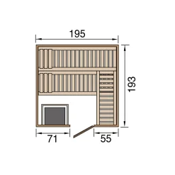 Premium Massivholz-Elementsauna Kemi Größe 3 Sparset 7,5 kW Bio S*Weka New