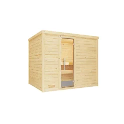 Premium Massivholz-Sauna Bergen Größe 3 Sparset 7,5 kW OS*Weka New