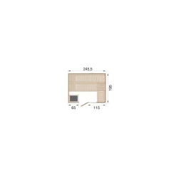 Premium Massivholz-Sauna Bergen Größe 3 Sparset 7,5 kW OS Glastuer*Weka Outlet