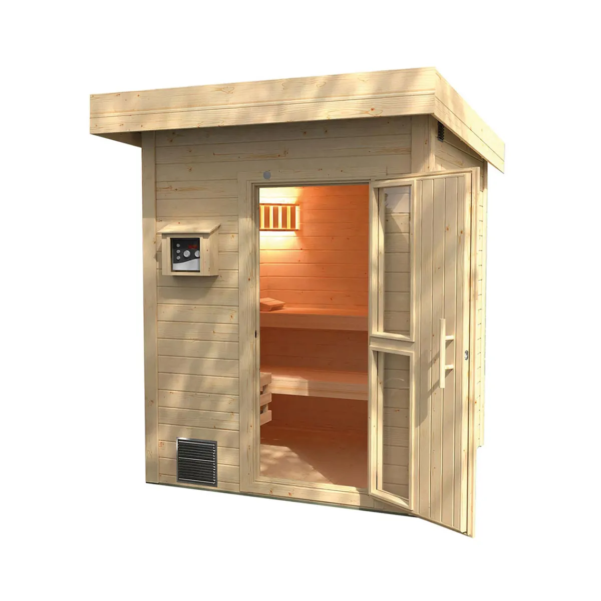 Weka Premium Massivholz-Sauna Bergen Größe 3 Sparset 7,5 Bio S