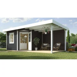 Designhaus 213 B mit Anbau 300 cm 5-Eck schwarz*Weka Hot