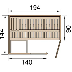 Elementecksauna „Varberg 1“ HT^Weka