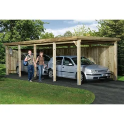 Flachdach-Einzelcarport 617 270 x 760 cm^Weka Discount