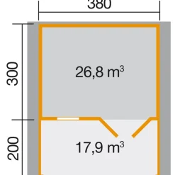 Gartenhaus 136 B Größe 1 460 x 510 x 262 cm*Weka Best