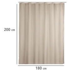 Anti-Schimmel Duschvorhang Uni Beige Textil Polyester 180 x 200 cm waschbar*Wenko New