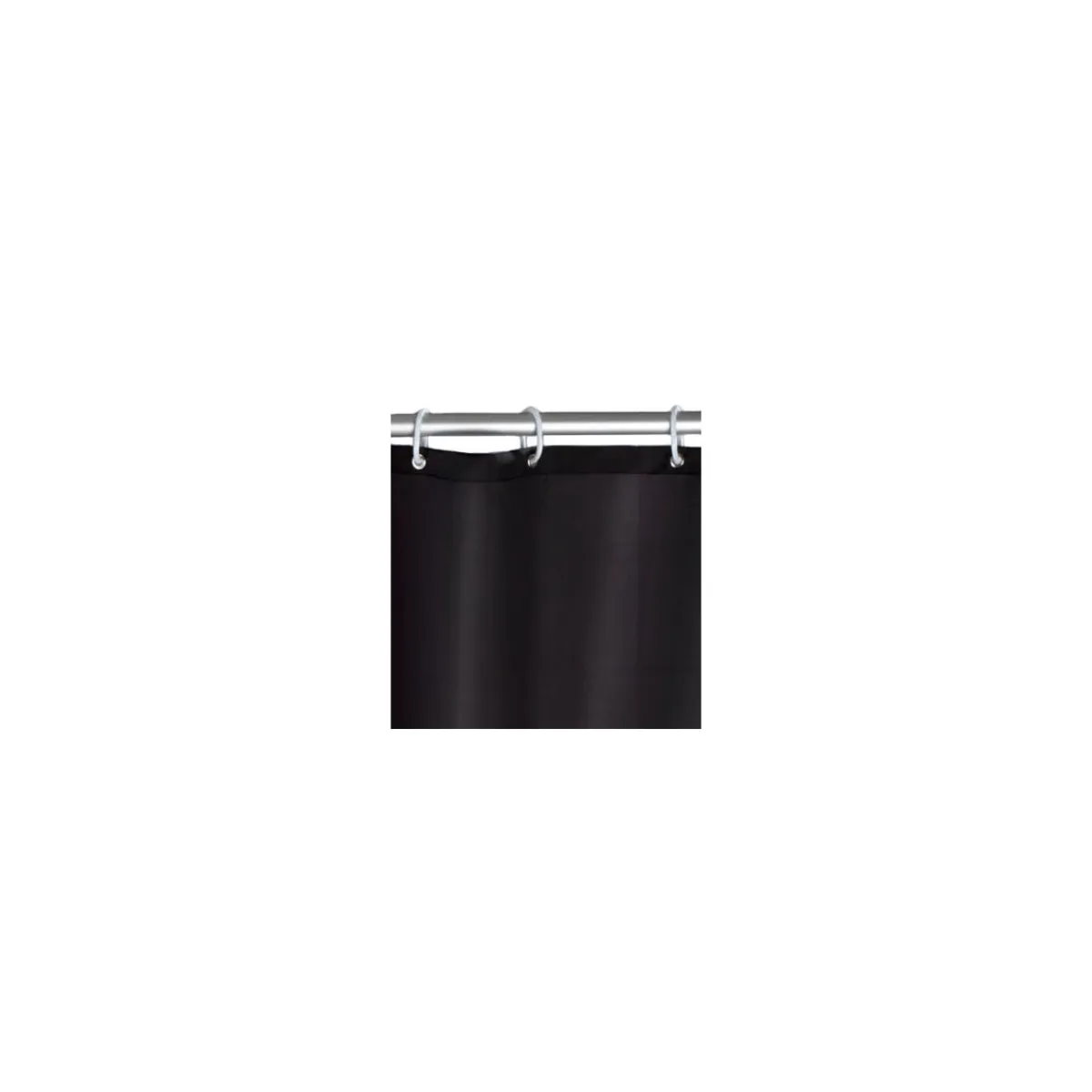 Wenko Anti-Schimmel Duschvorhang Uni Black Textil Polyester 180 x 200 cm waschbar