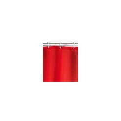 Wenko Anti-Schimmel Duschvorhang Uni Red Textil Polyester 180 x 200 cm waschbar
