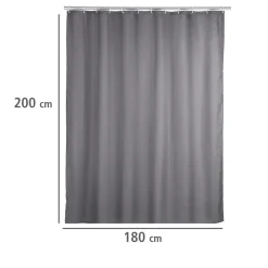 Anti-Schimmel Duschvorhang Uni Grey Textil Polyester 180 x 200 cm waschbar^Wenko Hot