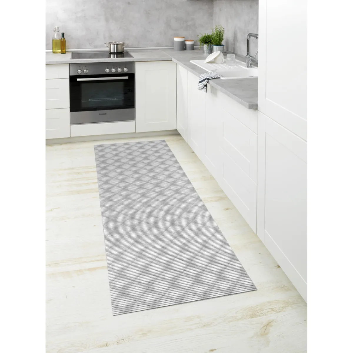Badematte Flow Grau 65 x 200 cm Weichschaummatte^Wenko Hot