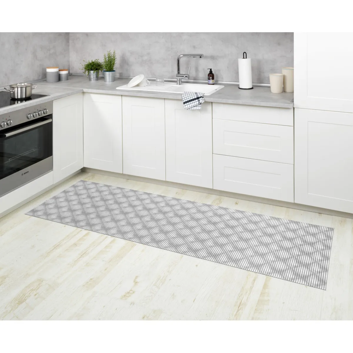 Badematte Flow Grau 65 x 200 cm Weichschaummatte^Wenko Hot