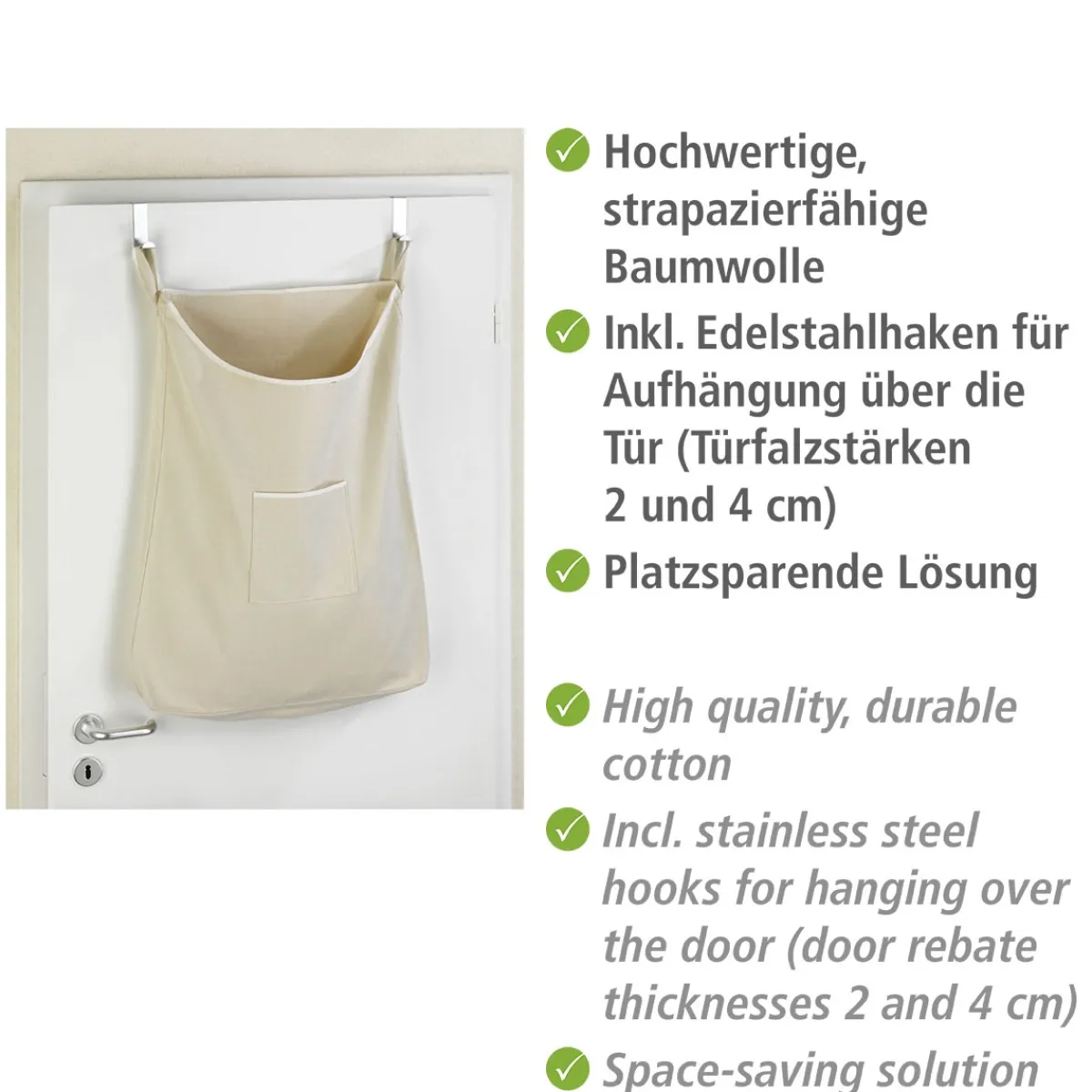 Über-Tür Wäschesammler Canguro Beige 65 l^Wenko Hot