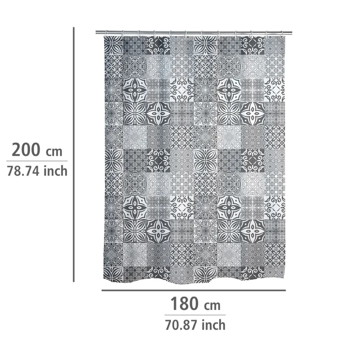 Duschvorhang Portugal Textil Polyester 180 x 200 cm waschbar^Wenko Best
